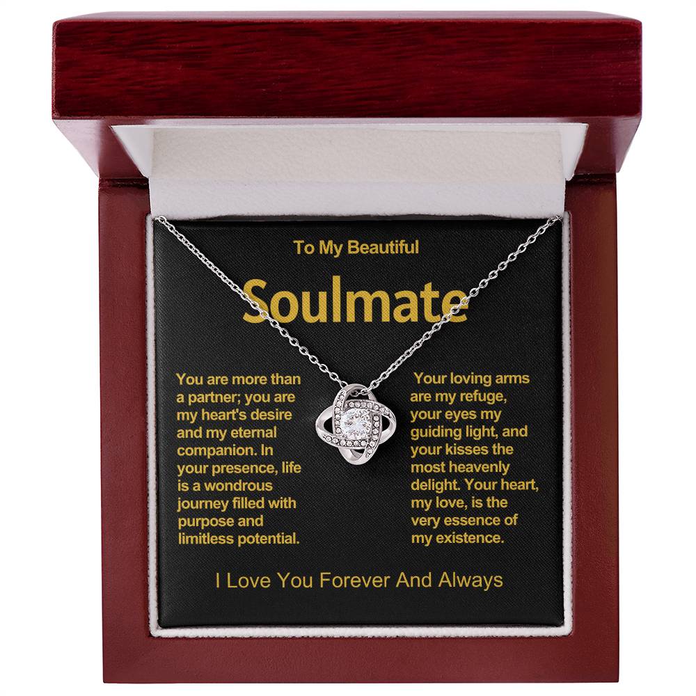 To My Beautiful Soulmate Love Knot Necklace