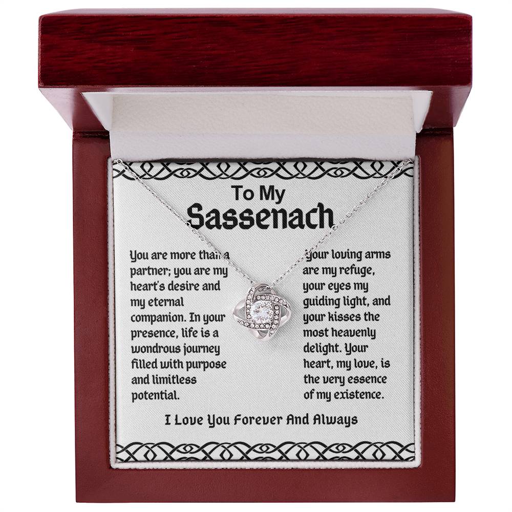 To My Sassenach Love Knot Necklace- You Are My Hearts Desire And Eternal Companion