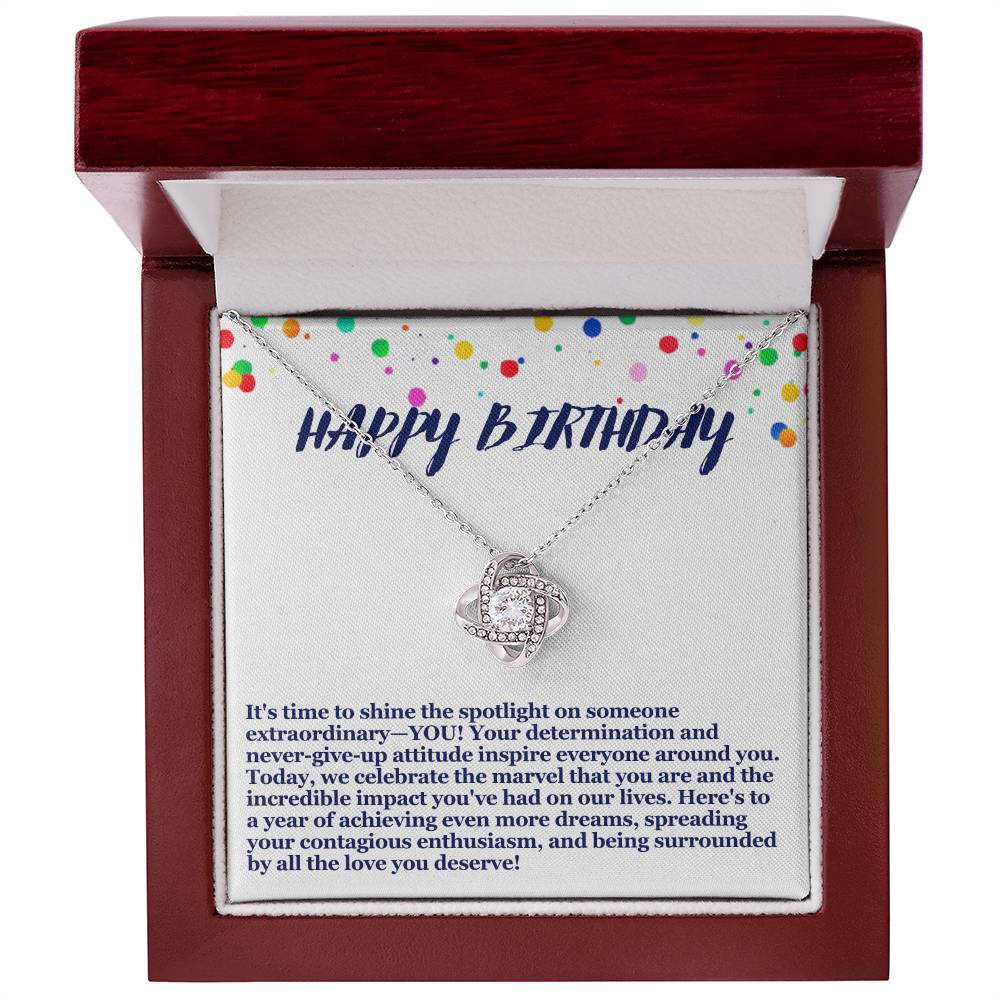 Happy Birthday Love Knot Necklace