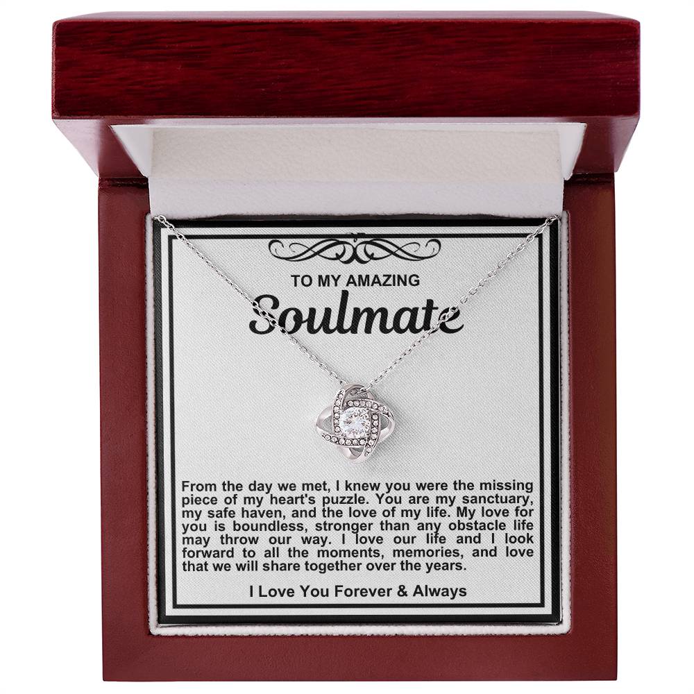 Soulmate Love Knot Necklace- My Love For You Is Boundless