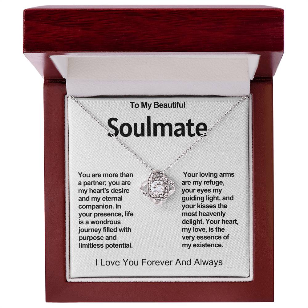 To My Beautiful Soulmate Love Knot Necklace