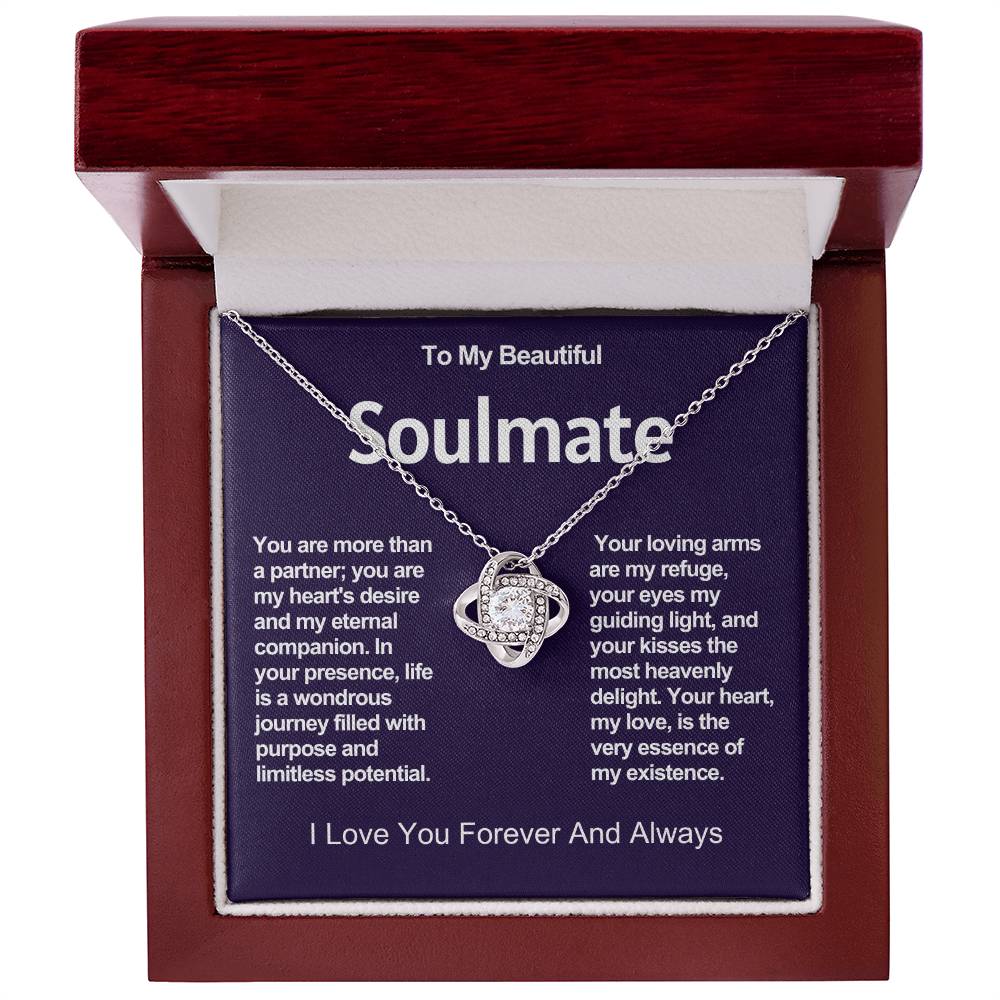 To My Beautiful Soulmate Love Knot Necklace