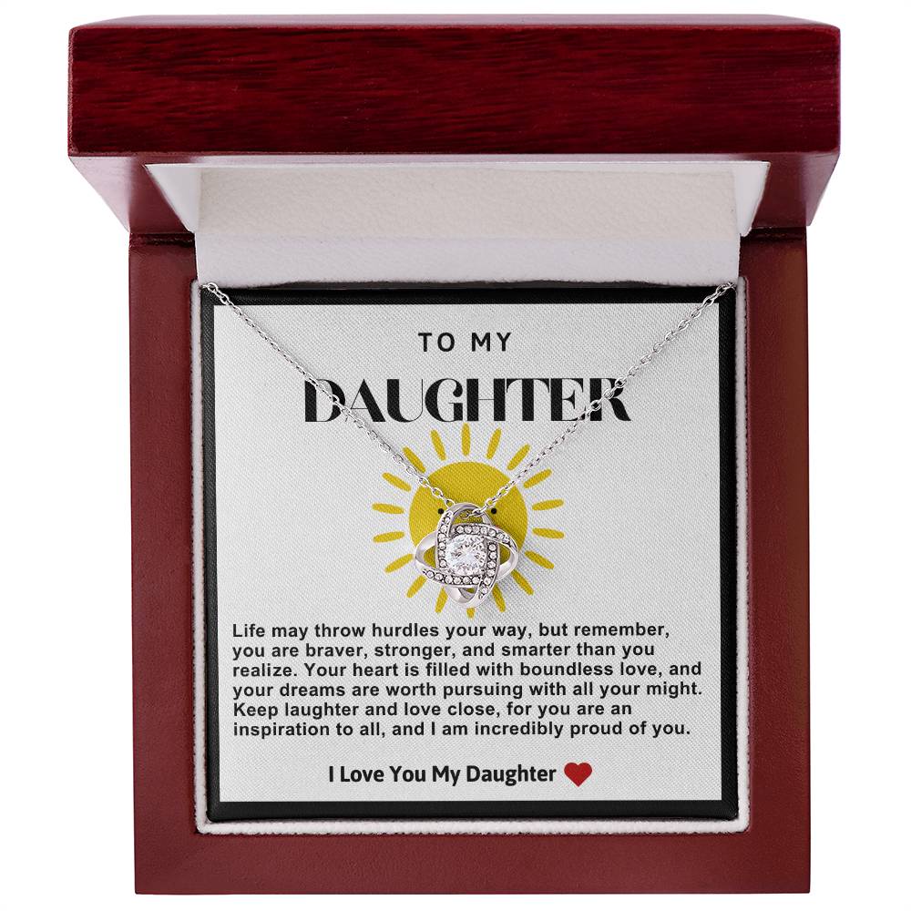 Daughter Sunshine Love Knot Necklace