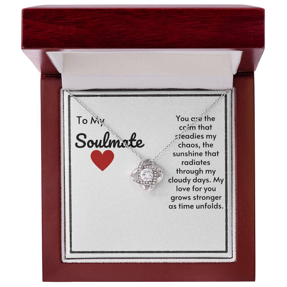 Soulmate Love Knot Necklace- My Love For You Grows Stronger