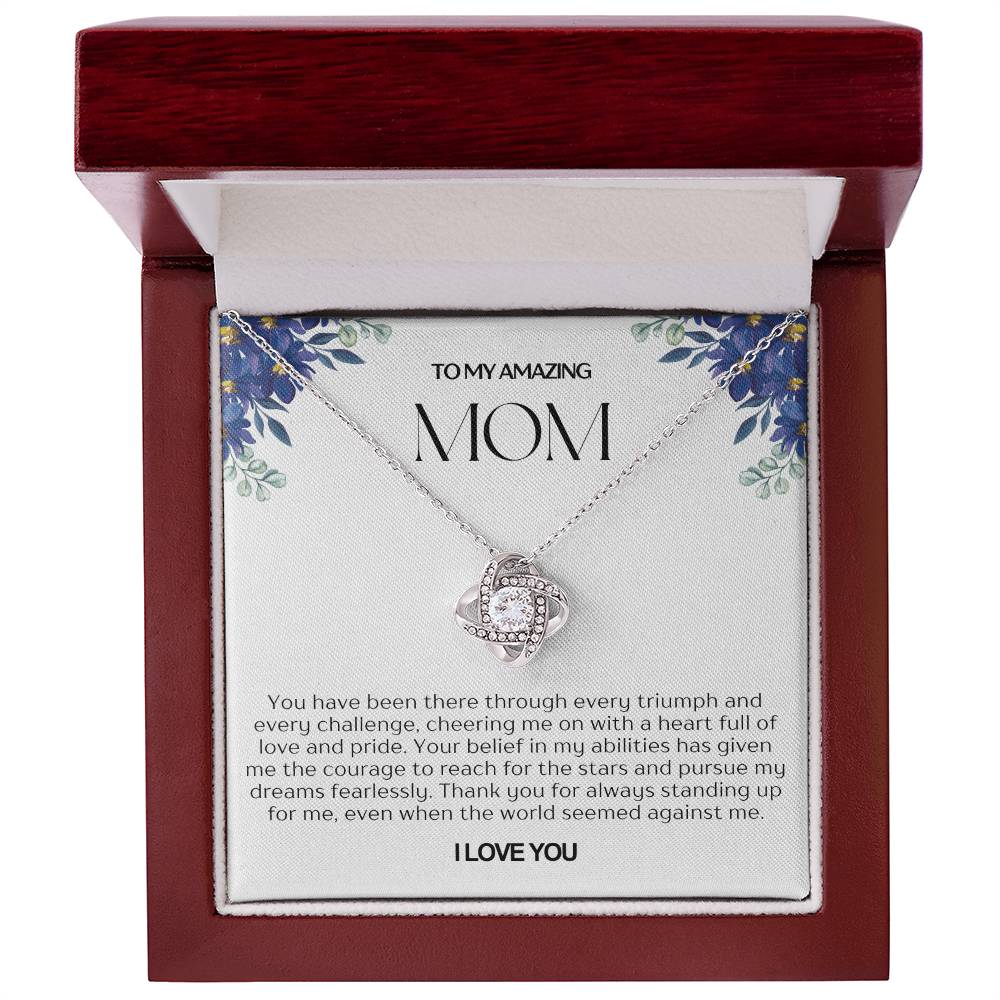 To My Amazing Mom Love Knot Necklace