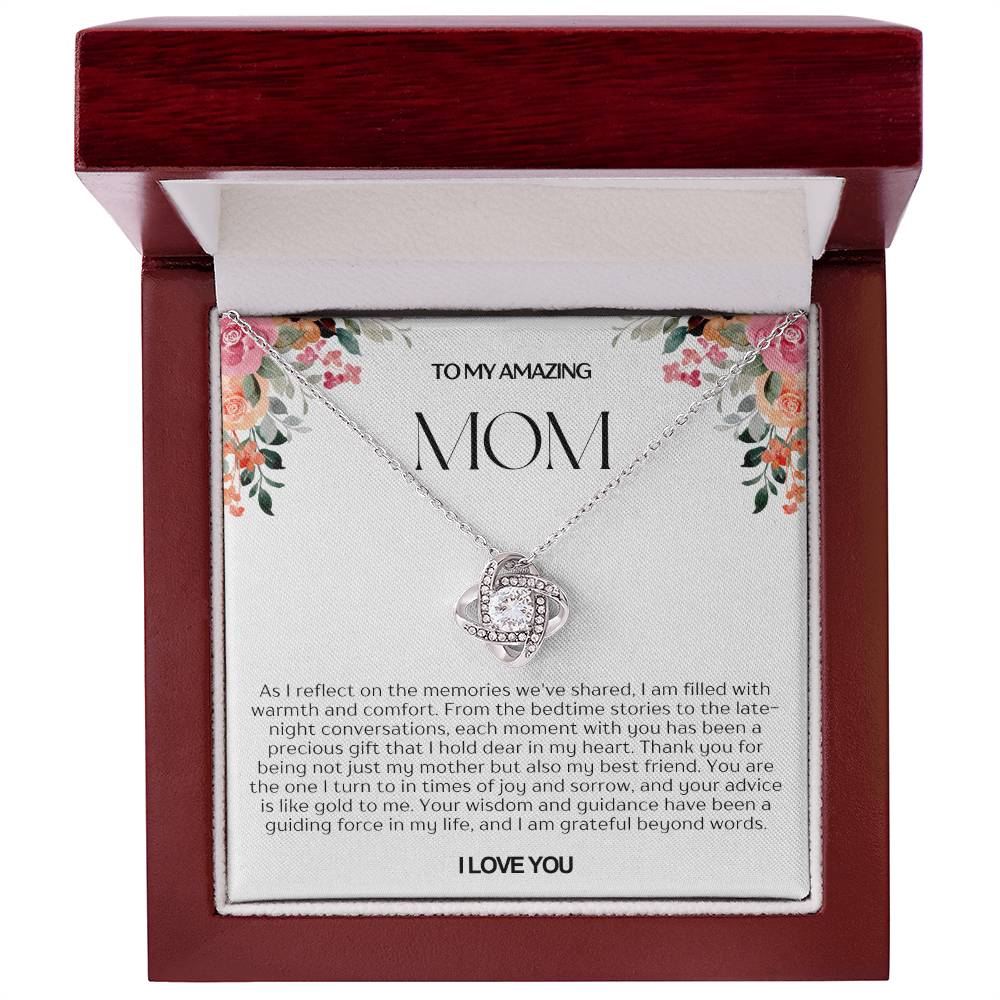 To My Amazing Mom Love Knot Necklace