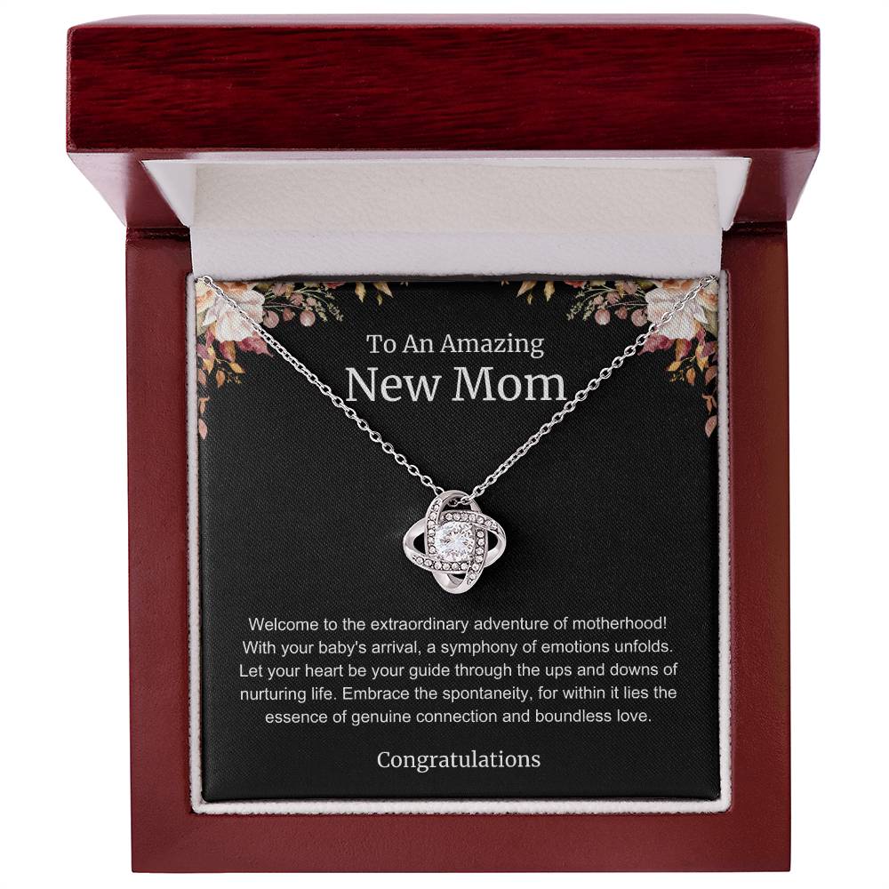 To An Amazing New Mom Love Knot Necklace