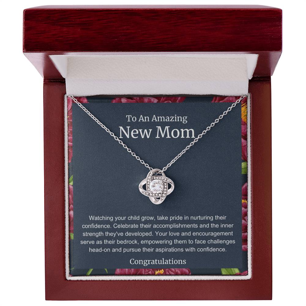 To An Amazing New Mom Love Knot Necklace