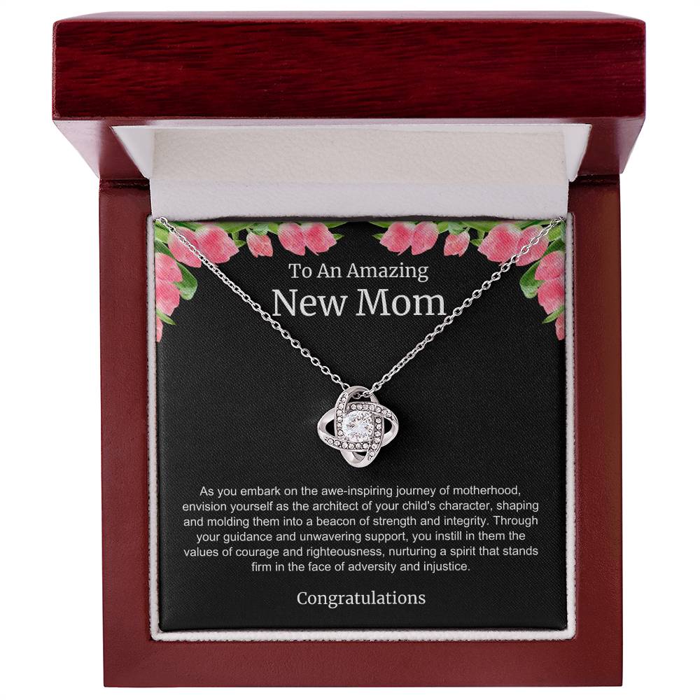 To An Amazing New Mom Love Knot Necklace