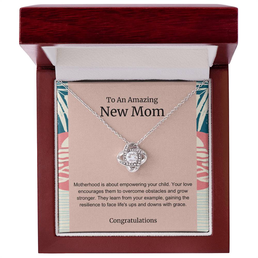 To An Amazing New Mom Love Knot Necklace