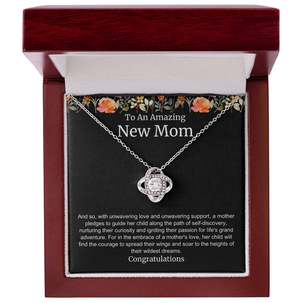 To An Amazing New Mom Love Knot Necklace