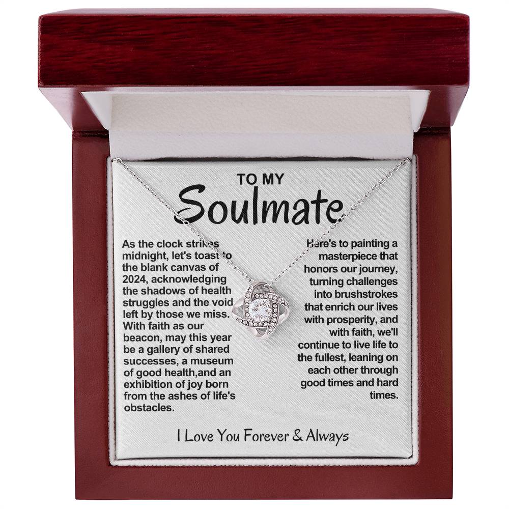 Soulmate Love Knot Necklace- With Faith As Our Beacon