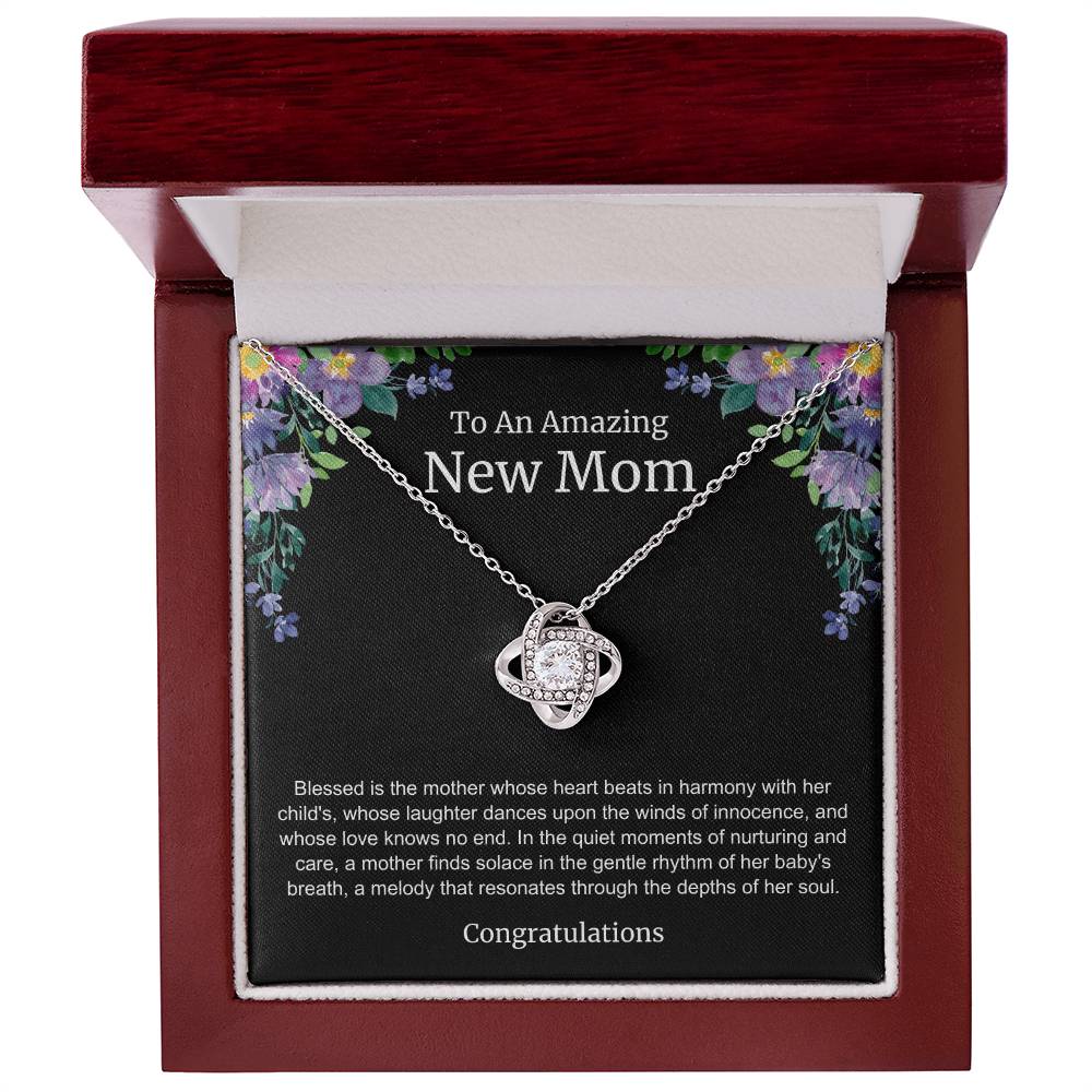 To An Amazing New Mom Love Knot Necklace