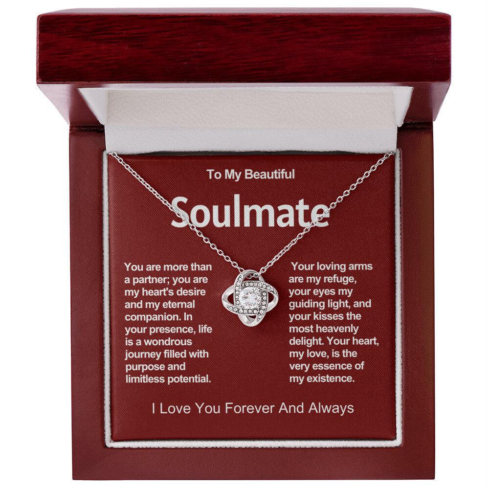 To My Beautiful Soulmate Love Knot Necklace