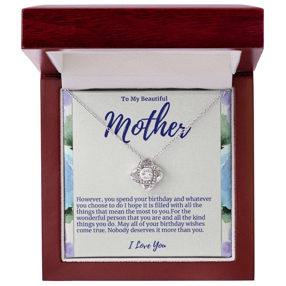 Mother Love Knot Birthday Necklace