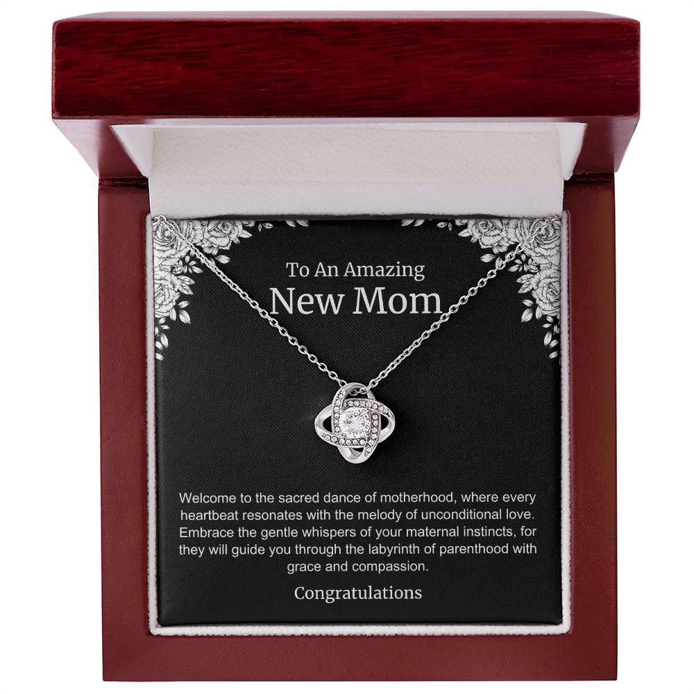 To An Amazing New Mom Love Knot Necklace