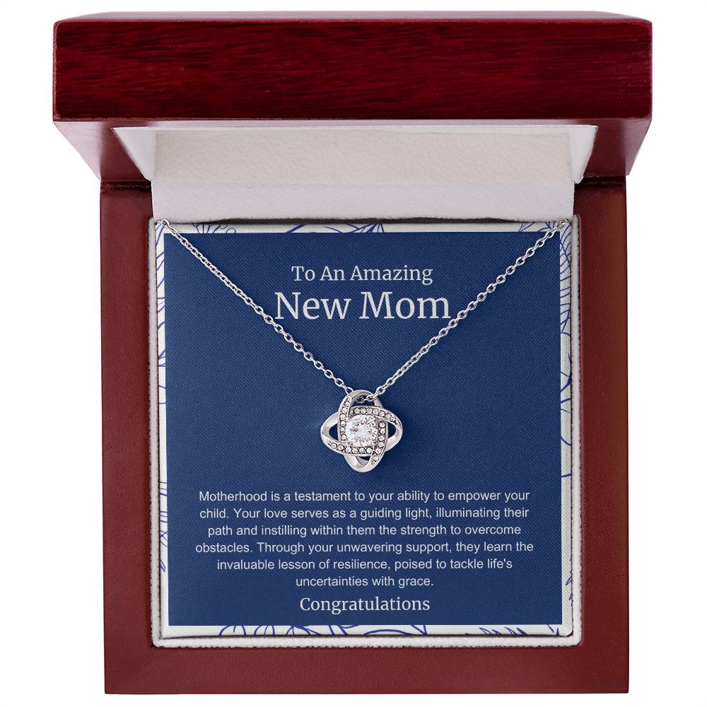 To An Amazing New Mom Love Knot Necklace