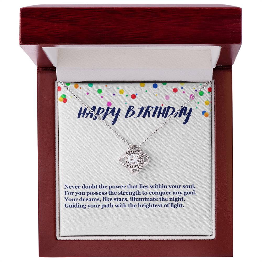 Happy Birthday Love Knot Necklace