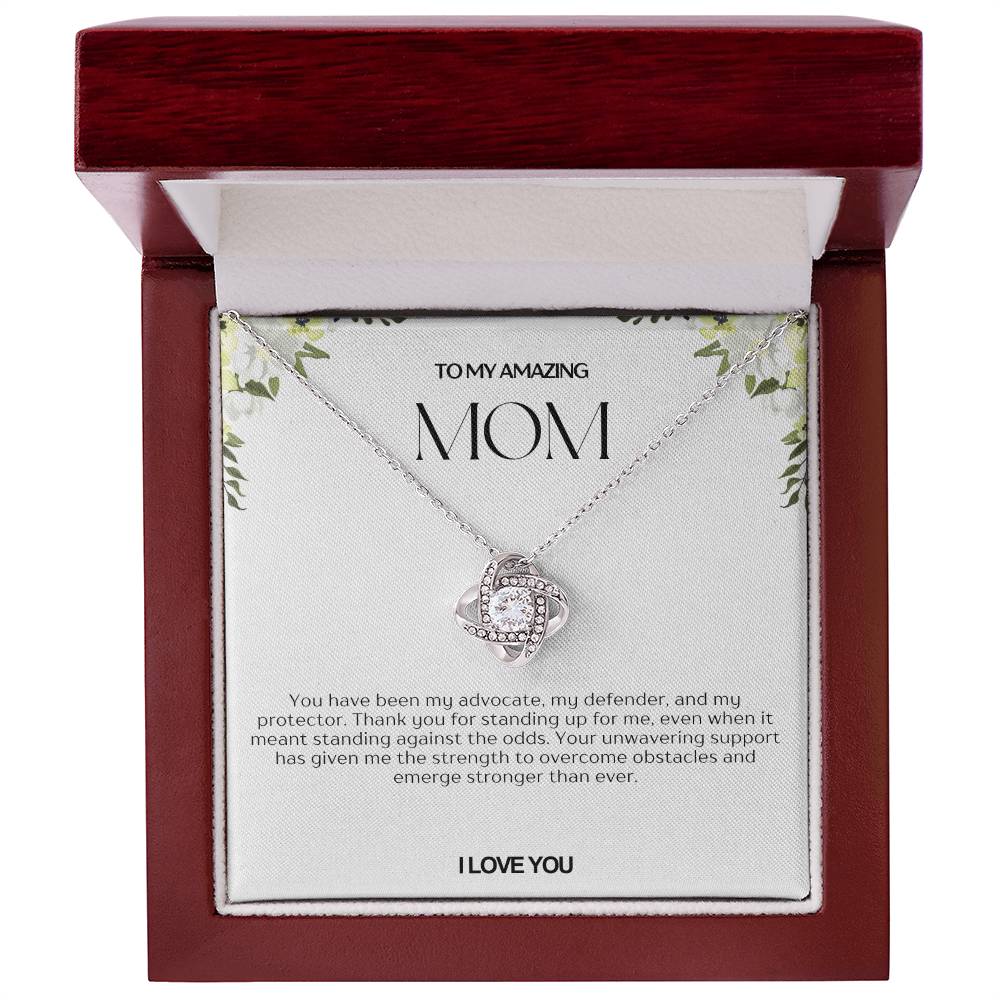 To My Amazing Mom Love Knot Necklace