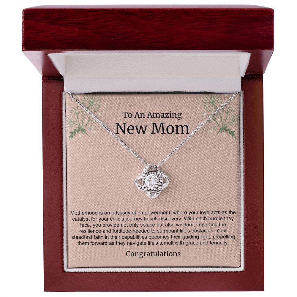 To An Amazing New Mom Love Knot Necklace