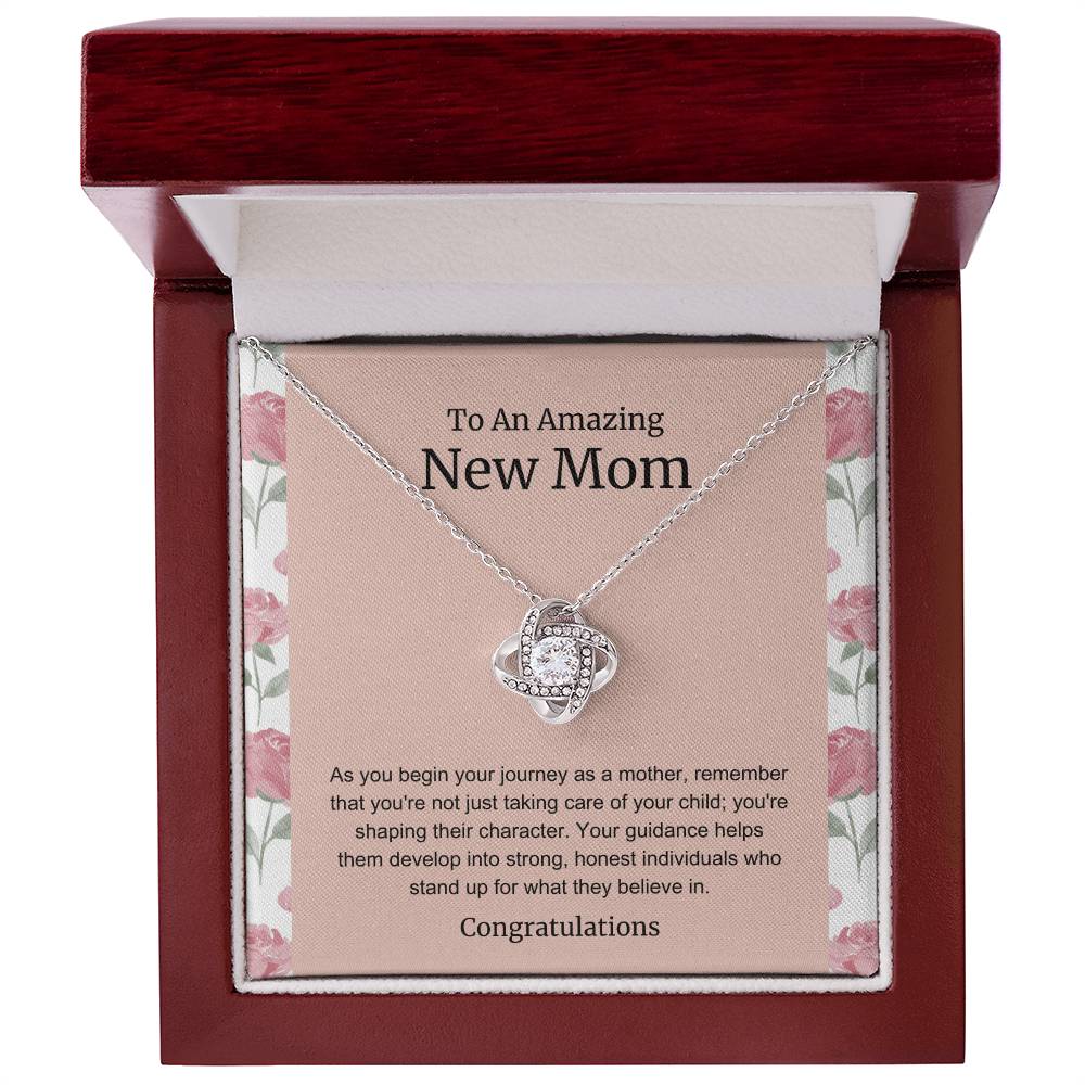 To An Amazing New Mom Love Knot Necklace