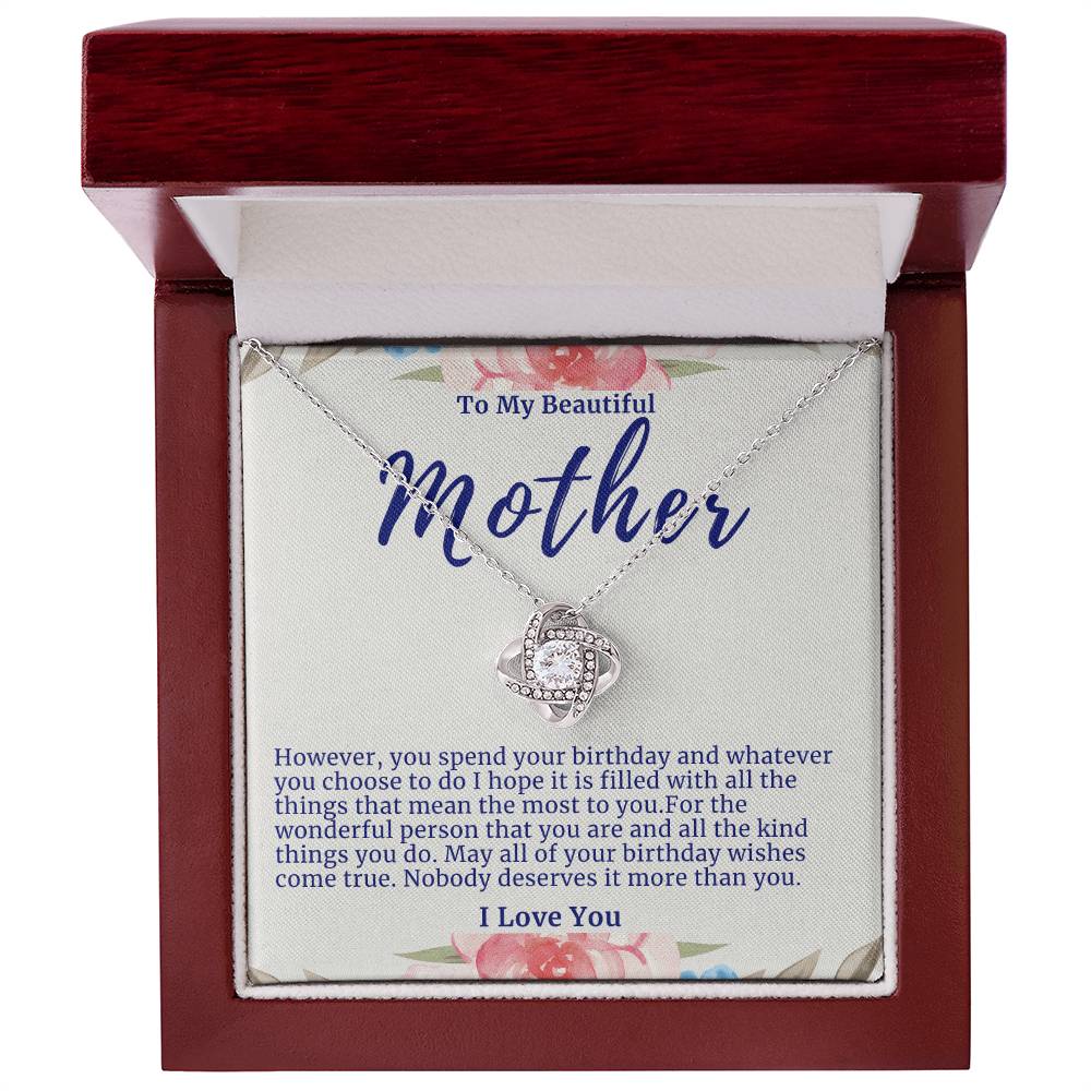 Mother Love Knot Birthday Necklace