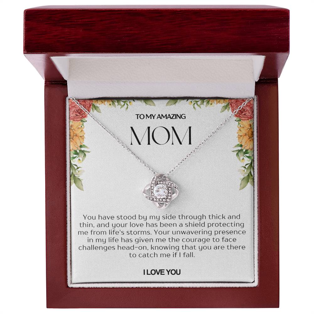 To My Amazing Mom Love Knot Necklace