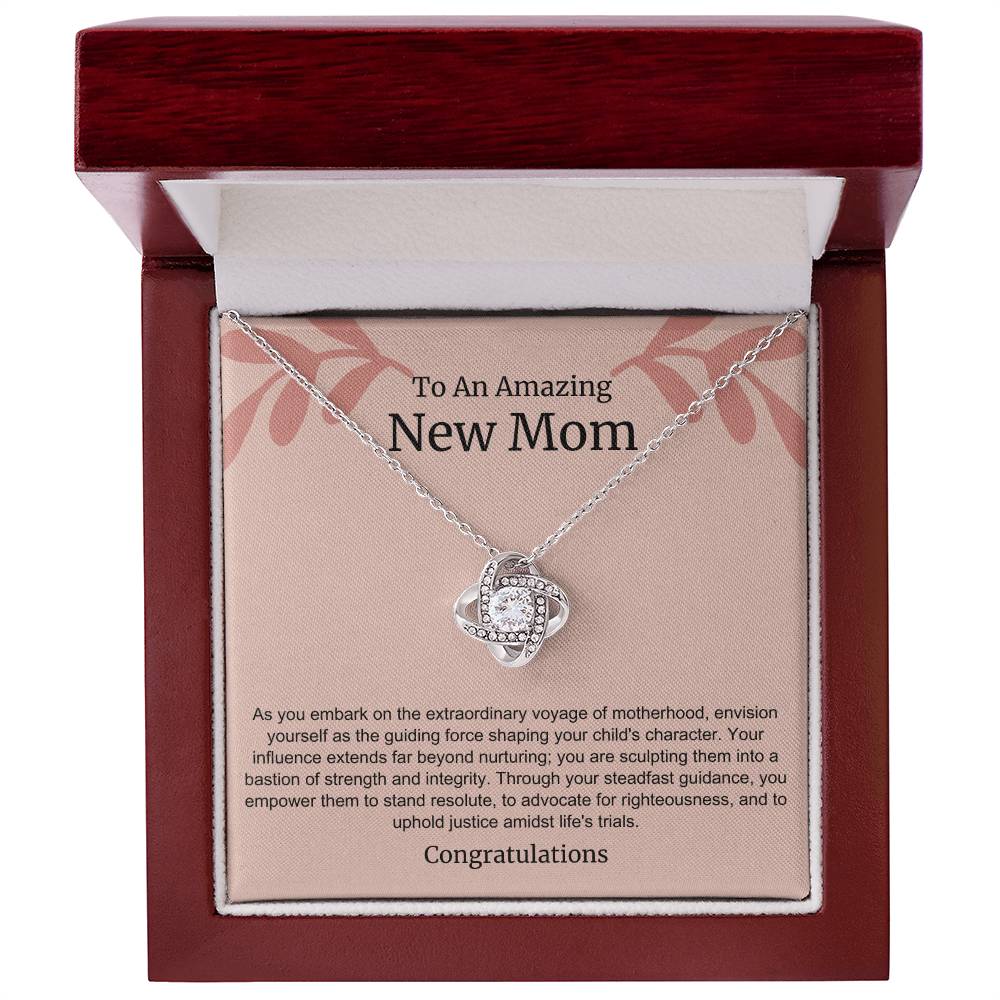 To An Amazing New Mom Love Knot Necklace