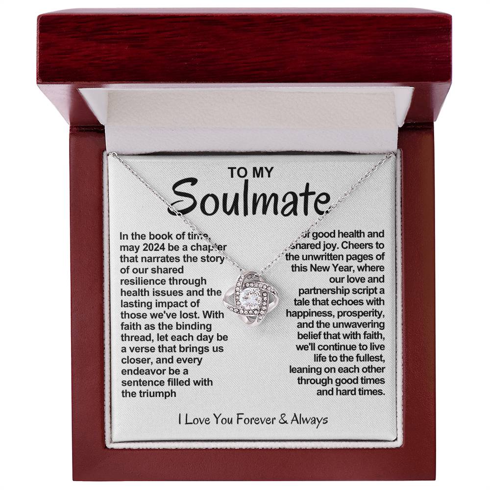 Soulmate Love Knot Necklace- With Faith We'll Continue to Live Life To The Fullest