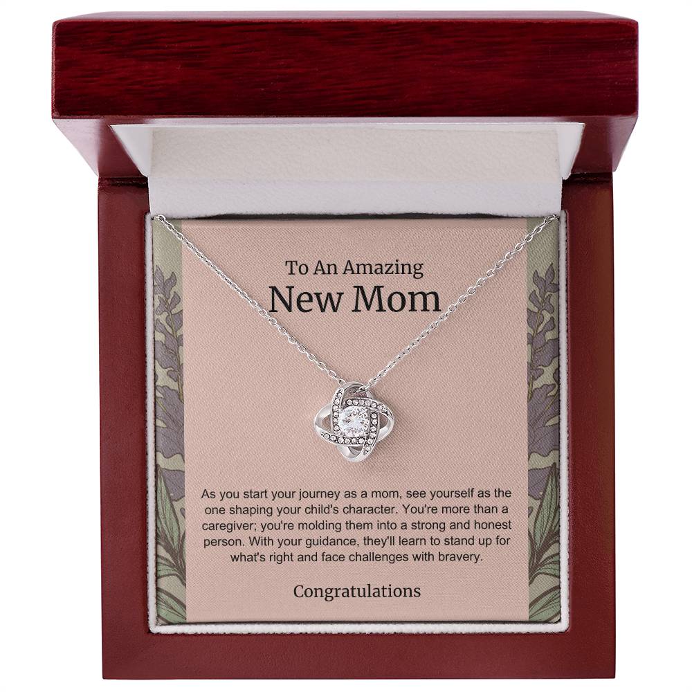 To An Amazing New Mom Love Knot Necklace