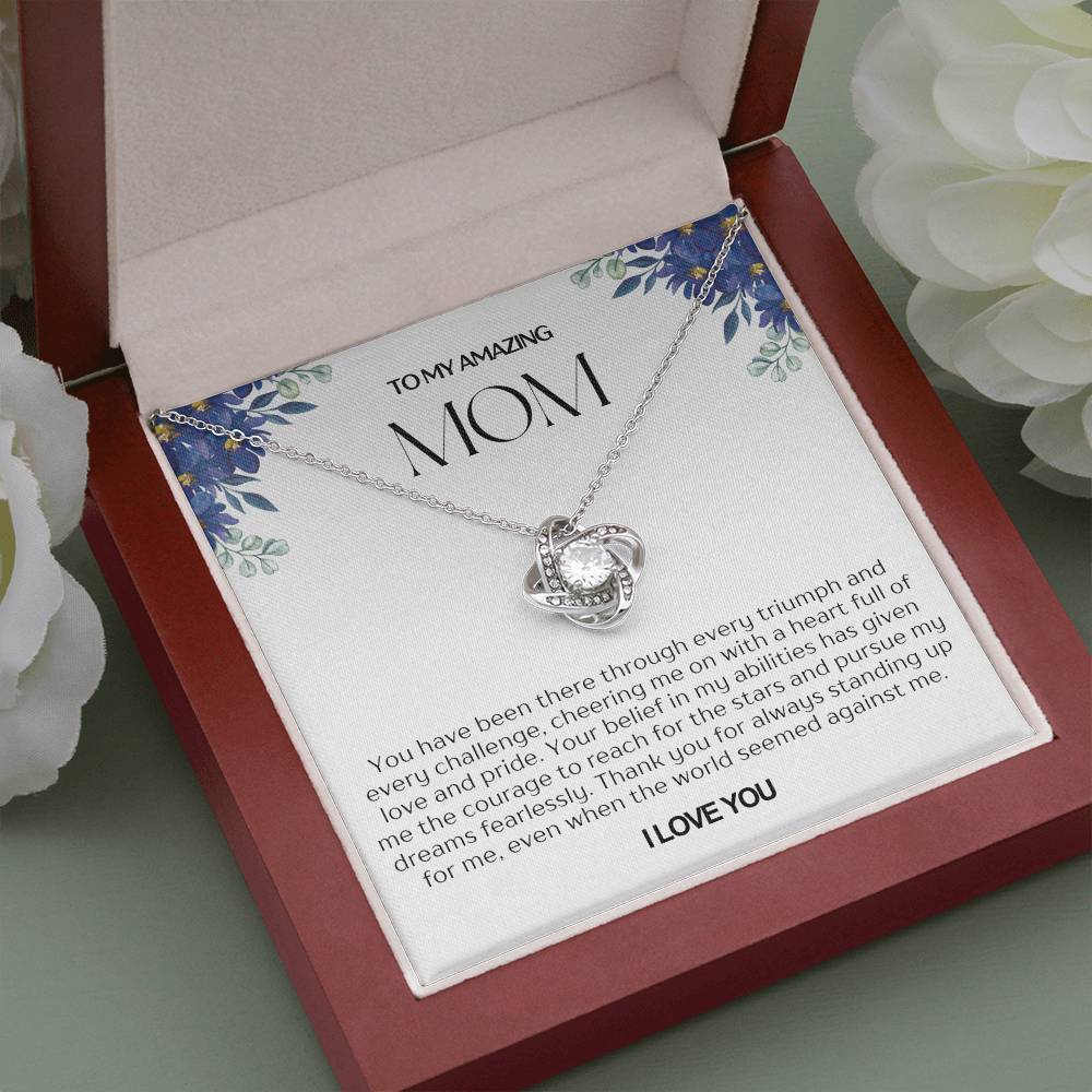 To My Amazing Mom Love Knot Necklace