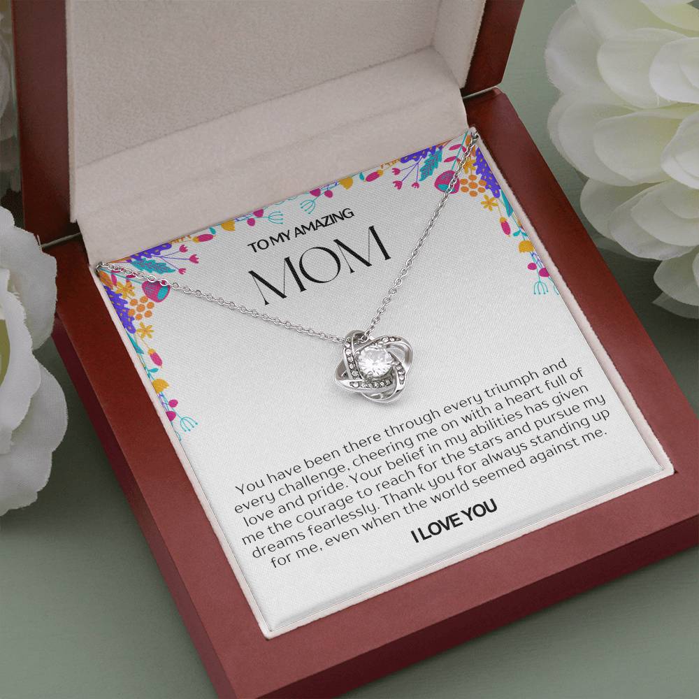 To My Amazing Mom Love Knot Necklace