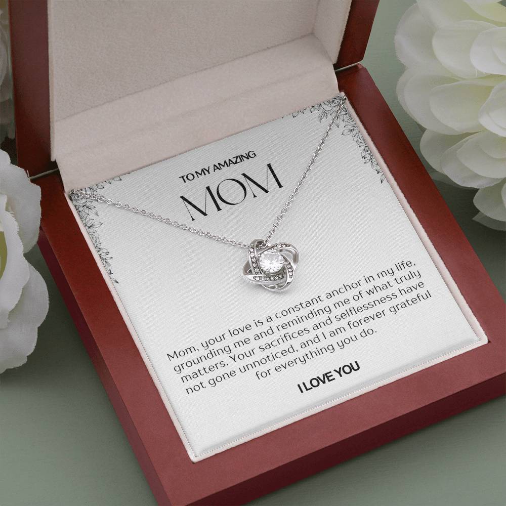 To My Amazing Mom Love Knot Necklace