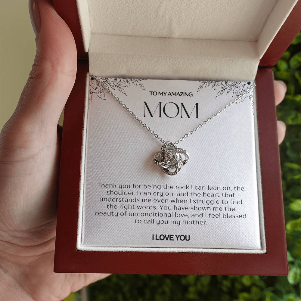 To My Amazing Mom Love Knot Necklace