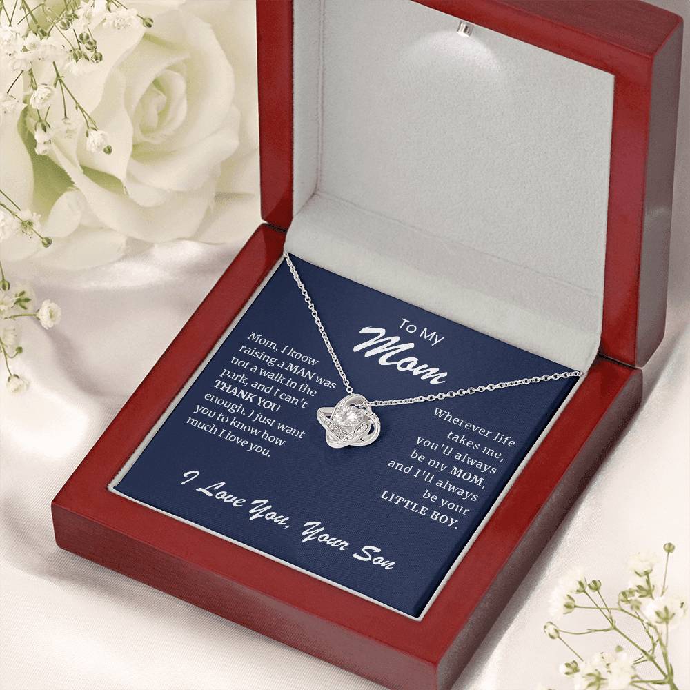 To My Mom Love Knot Necklace-You'll Always Be My Mom