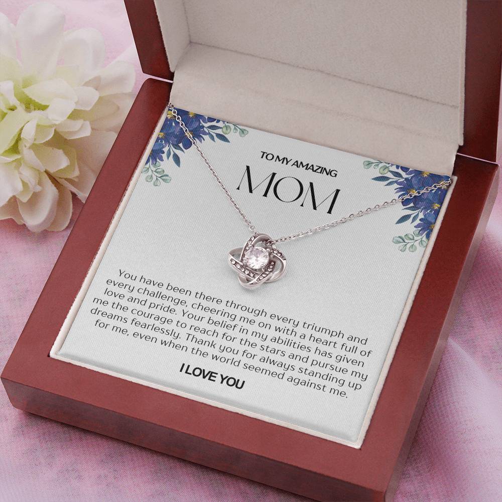 To My Amazing Mom Love Knot Necklace