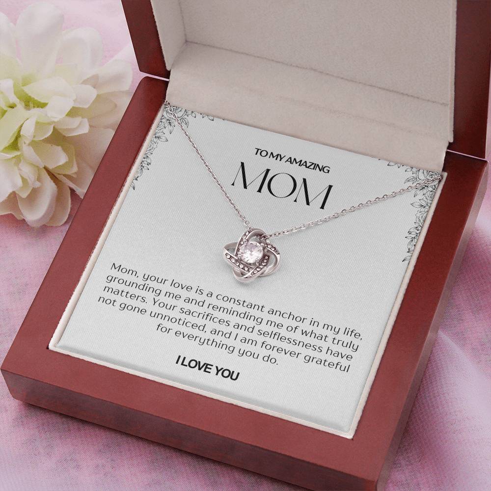 To My Amazing Mom Love Knot Necklace