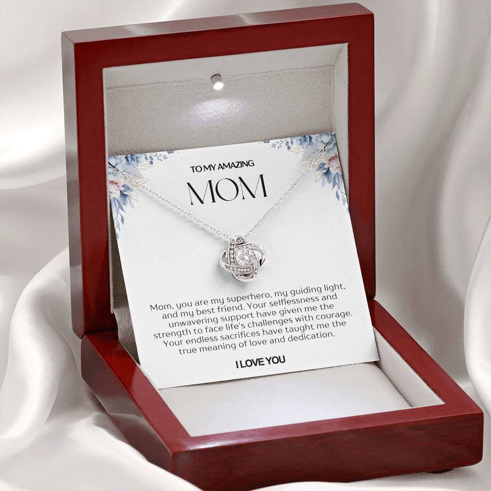 To My Amazing Mom Love Knot Necklace