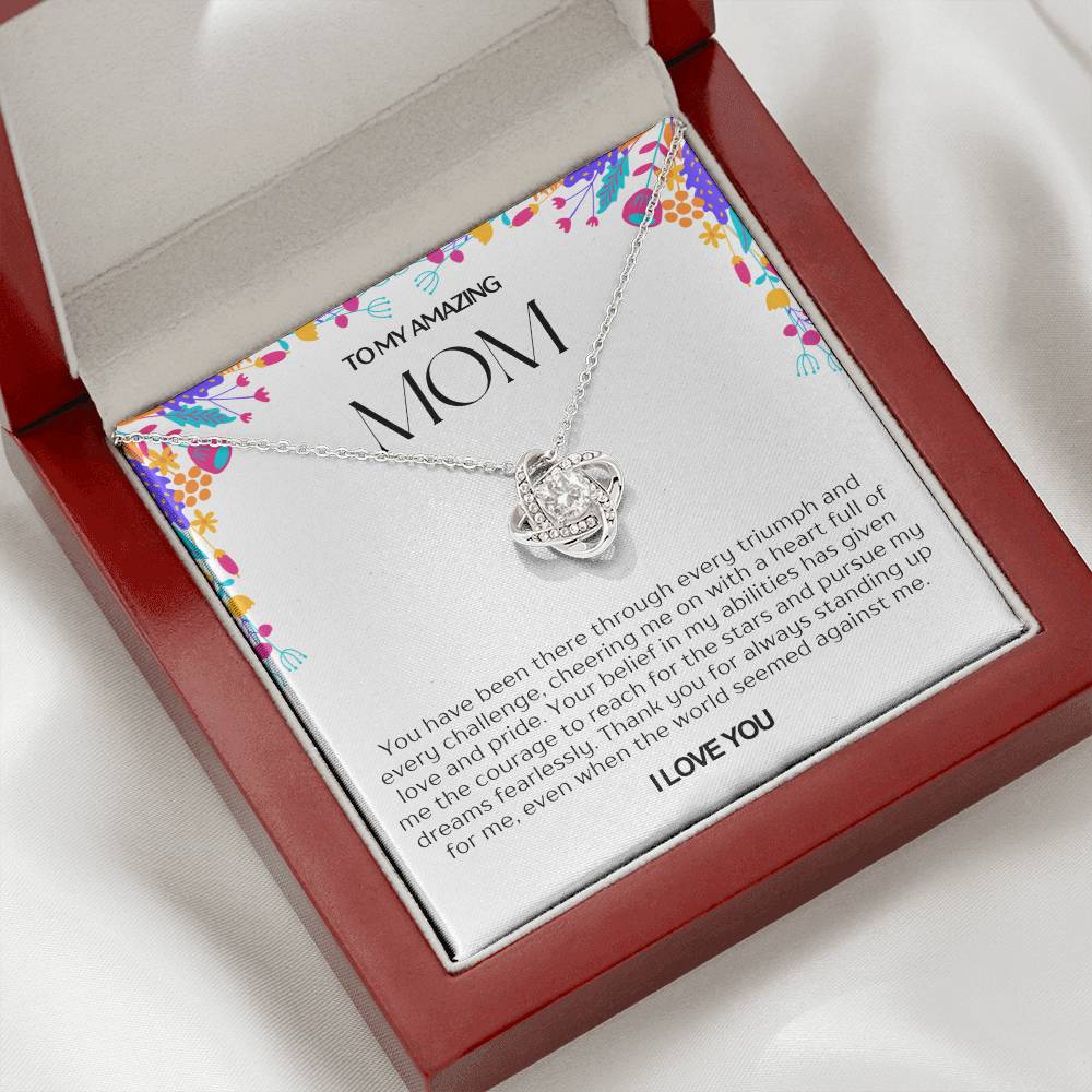 To My Amazing Mom Love Knot Necklace