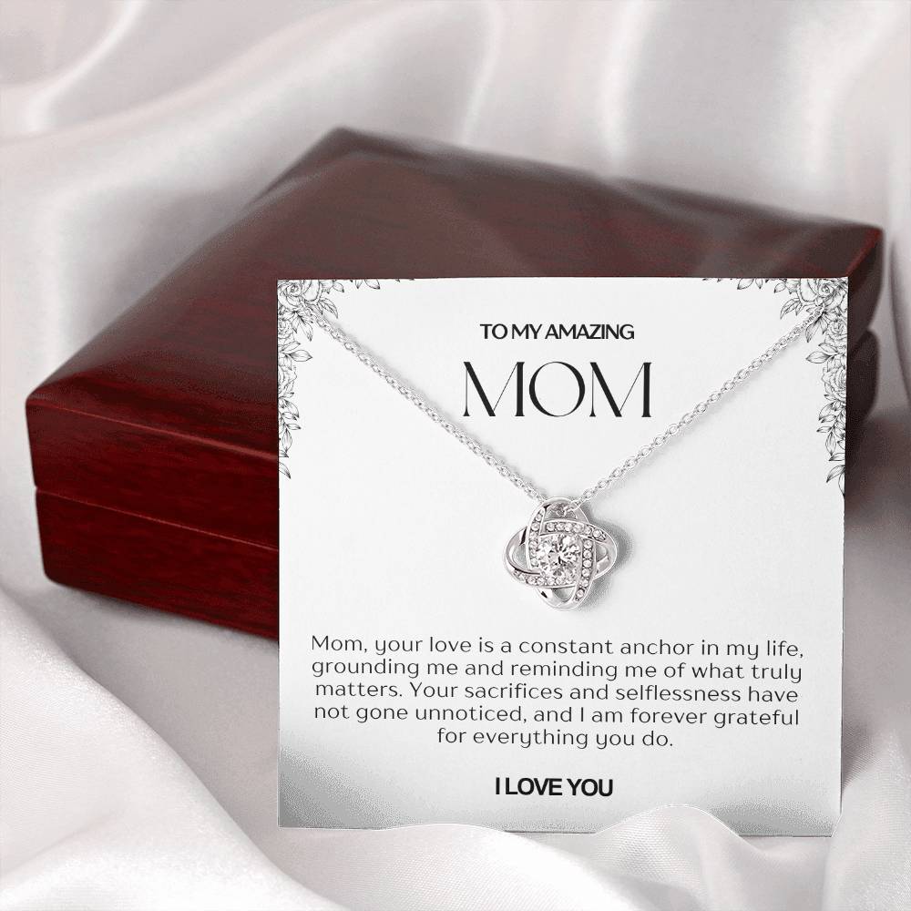 To My Amazing Mom Love Knot Necklace