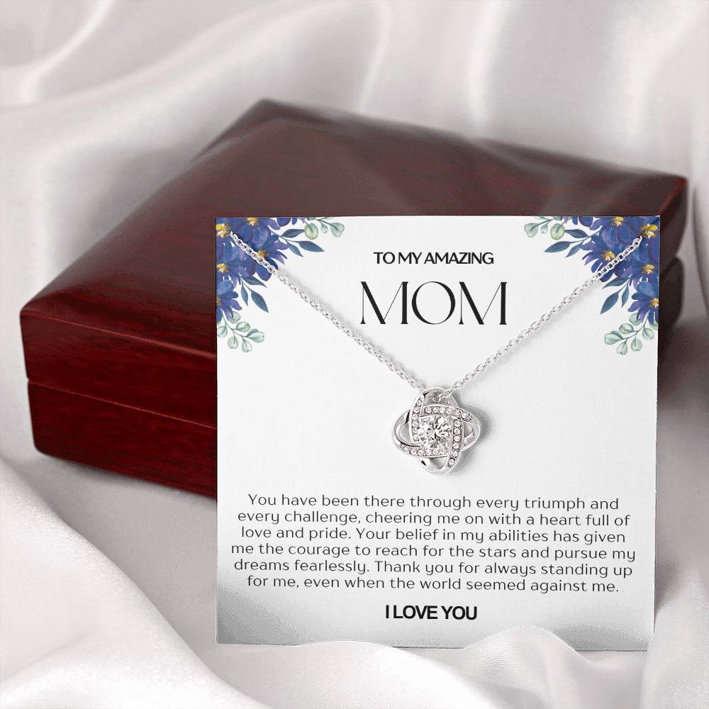 To My Amazing Mom Love Knot Necklace