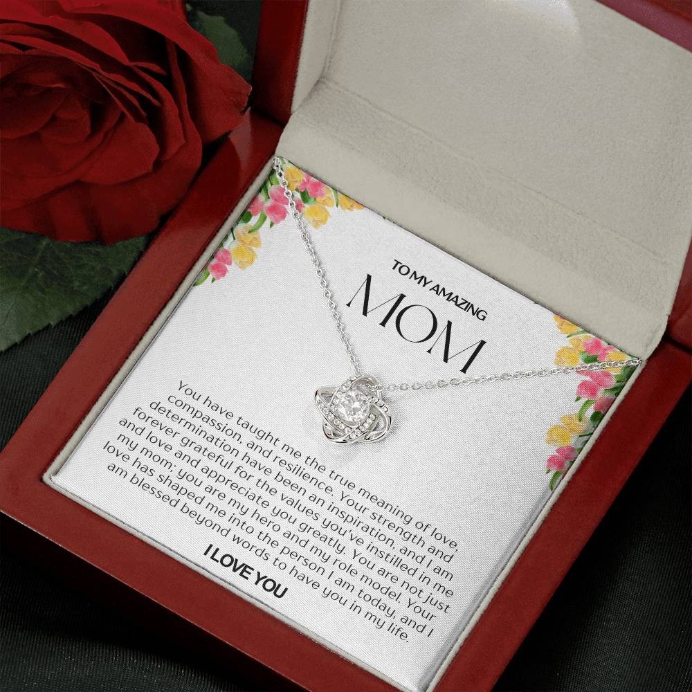 To My Amazing Mom Love Knot Necklace