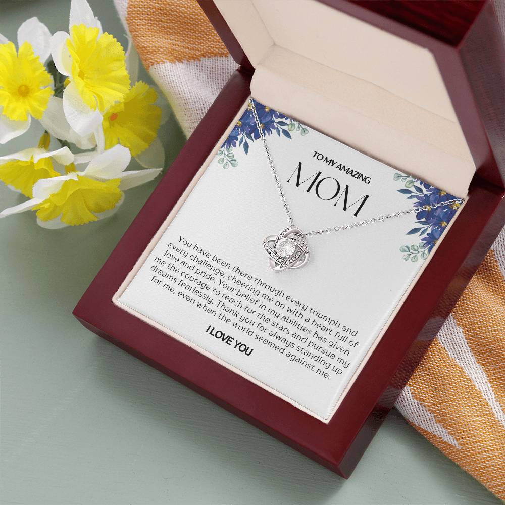 To My Amazing Mom Love Knot Necklace