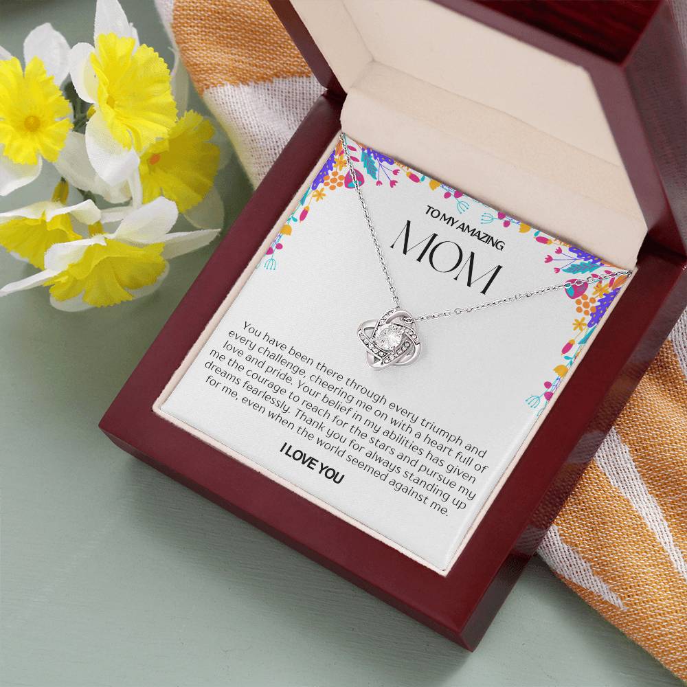 To My Amazing Mom Love Knot Necklace