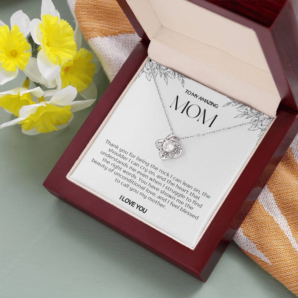 To My Amazing Mom Love Knot Necklace