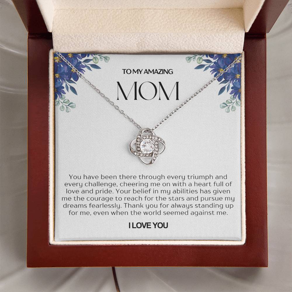 To My Amazing Mom Love Knot Necklace