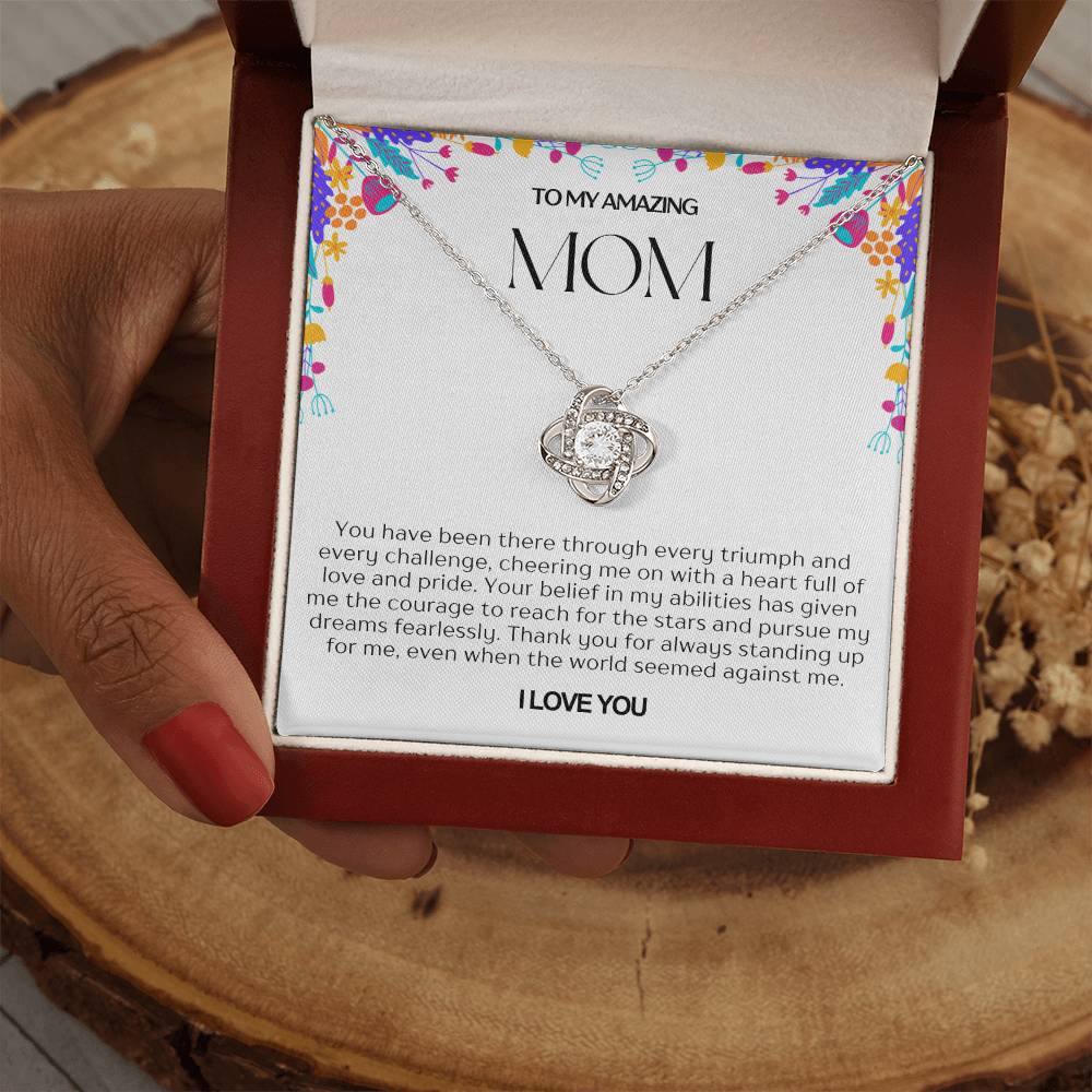 To My Amazing Mom Love Knot Necklace