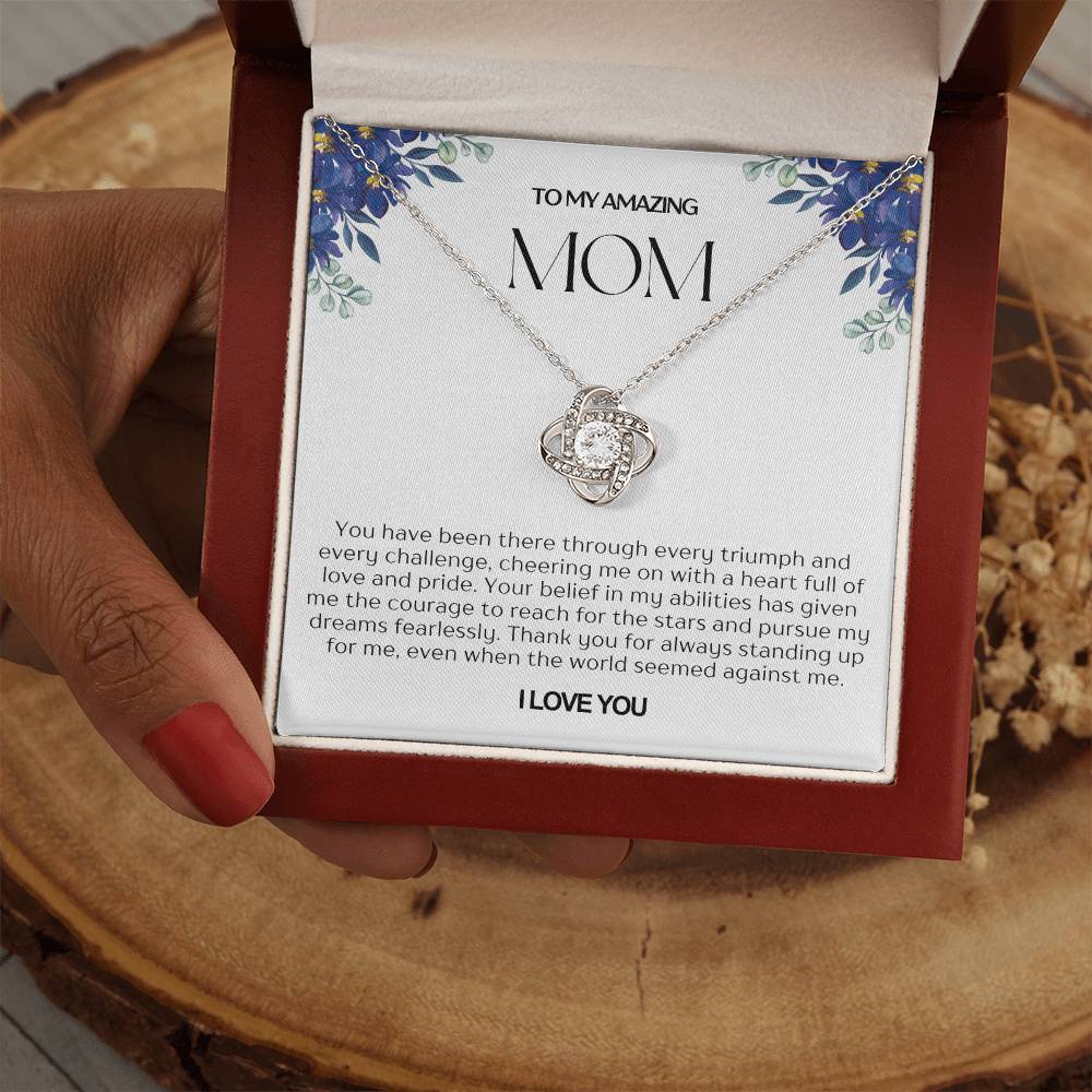 To My Amazing Mom Love Knot Necklace