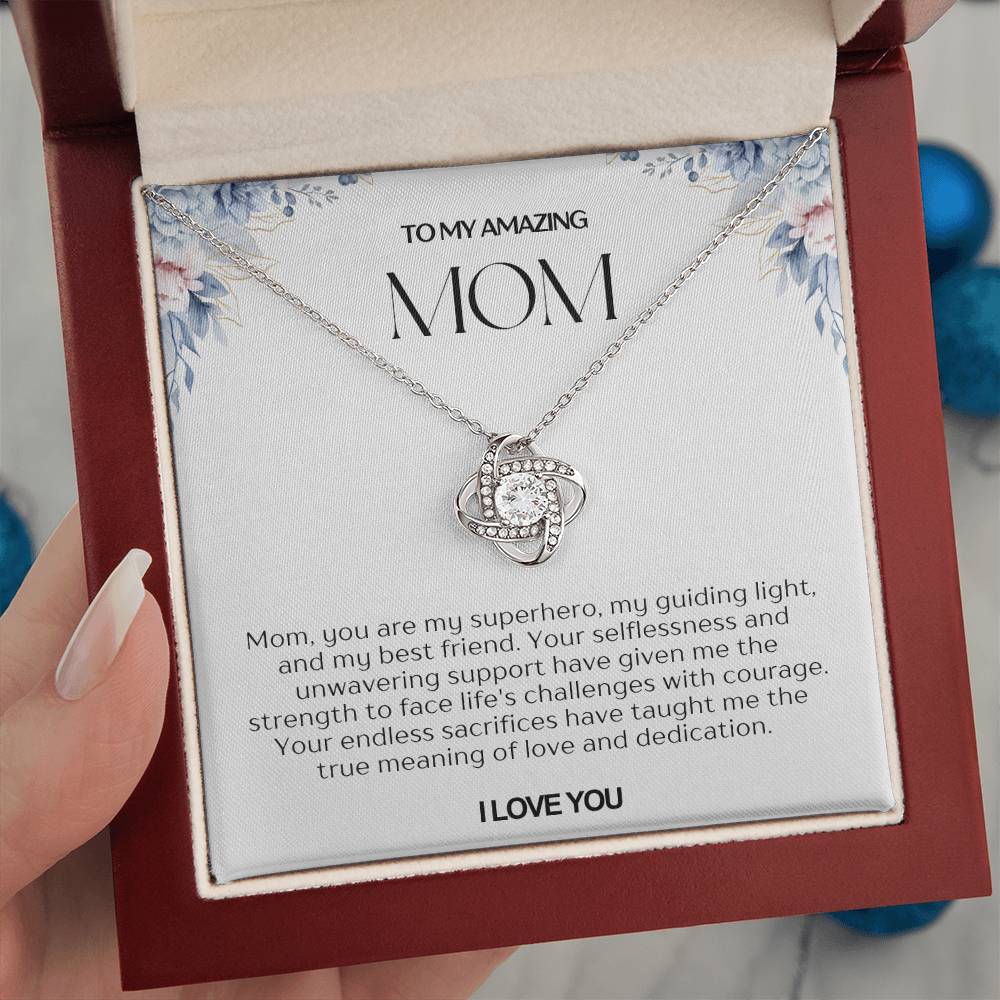 To My Amazing Mom Love Knot Necklace