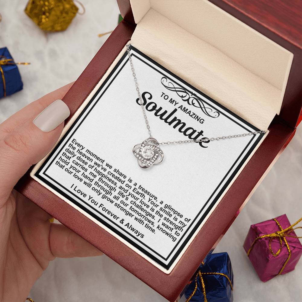 Soulmate Love Knot Necklace- Your Smile Is My Daily Dose Of Happiness